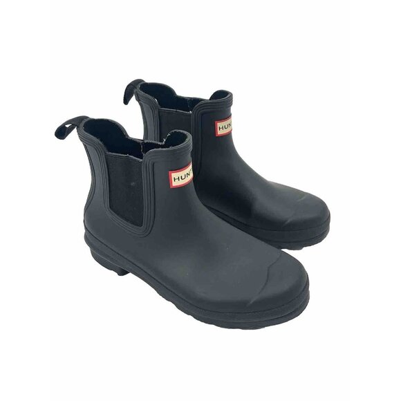 Hunter Shoes - Hunter Chelsea Rain Boots Black Ankle Sz Womens 7